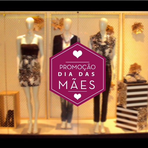 ADESIVO PARA VITRINE DIA DAS MÃES - PROMOÇÃO