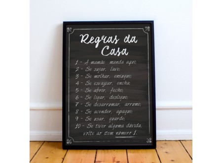 QUADRO DECORATIVO REGRAS DA CASA