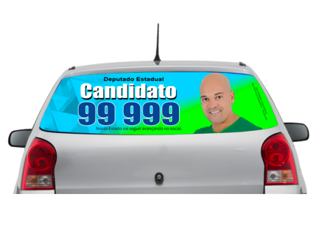 ADESIVO PERFURADO PARA CARRO PARA CAMPANHA POLÍTICA