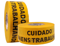  Fita Impressa para Isolamento de Área Impressão Cuidado Homens Trabalhando 7,6cm x 300m