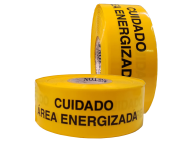 Fita Impressa para Isolamento de Área Impressão Cuidado Área Energizada 7,6cm x 300m