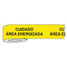 Fita Impressa para Isolamento de Área Impressão Cuidado Área Energizada 7,6cm x 300m