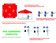 CAMPANHA DE MARKETING E Street Marketing COMBO COMPLETO COM TENDA PERSONALIZADA ENTREGA DE PANFLETOS E MARKETING DIRETO