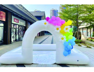 Pista inflável - Brinquedo inflável branco 4x4 metros - Pista de corrida Inflável