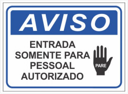 PLACA DE AVISO PESSOAL AUTORIZADO