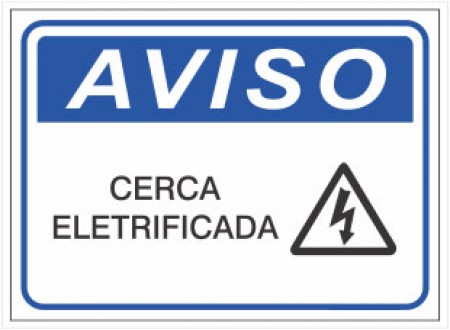 PLACA AVISO CERCA ELETRIFICADA