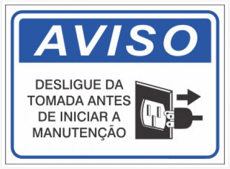 PLACA AVISO DESLIGUE DA TOMADA