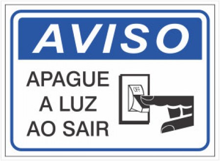 PLACA AVISO APAGUE A LUZ