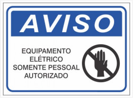 PLACA AVISO EQUIPAMENTO ELÉTRICO