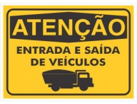 PLACA DE SINALIZAÇÃO ENTRADA DE VEÍCULOS