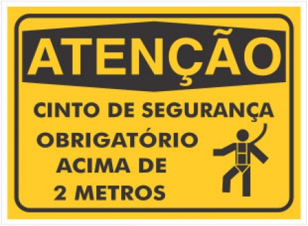 PLACA DE SINALIZAÇÃO OBRIGATÓRIO CINTO