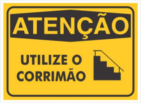 PLACA DE SINALIZAÇÃO CORRIMÃO