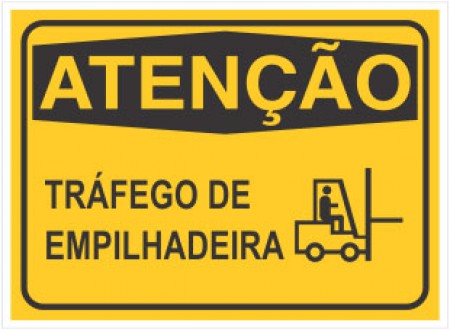 PLACA DE SINALIZAÇÃO EMPILHADEIRA