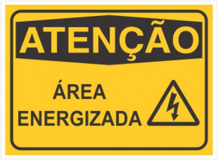 PLACA DE SINALIZAÇÃO ÁREA ENERGIZADA