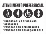 ADESIVO PLACA DE SINALIZAÇÃO ATENDIMENTO PREFERENCIAL