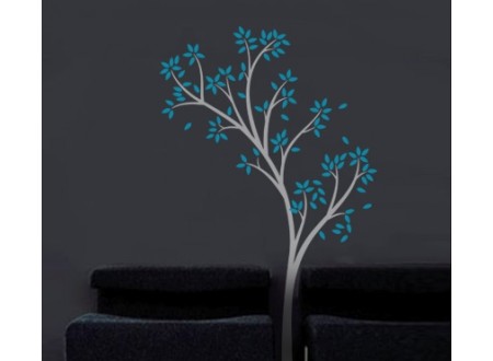 ADESIVO ÁRVORE COM FOLHAS AZUIS