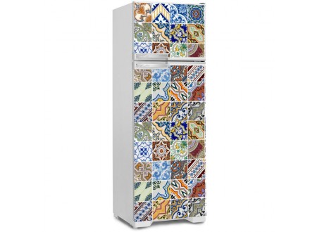 ADESIVO PARA PORTA DE GELADEIRA DE 02 PORTAS AZULEJO PORTUGUÊS