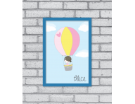 QUADRO DECORATIVO BALÃOZINHO INFANTIL COM NOME -TODAS AS CORES